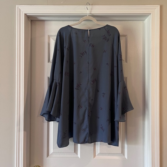 LC Lauren Conrad Slate Blue Embellished Bell Sleeve Tunic - Picture 5 of 5